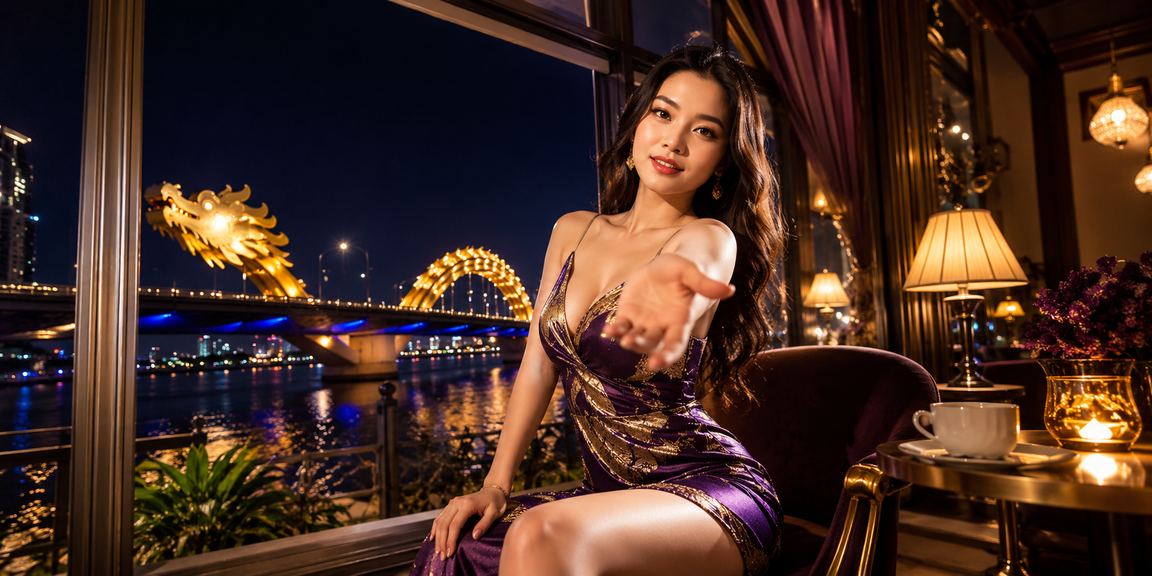 Người dùng thư giãn tại quán cà phê Đà Nẵng và kiểm tra tài khoản trực tuyến