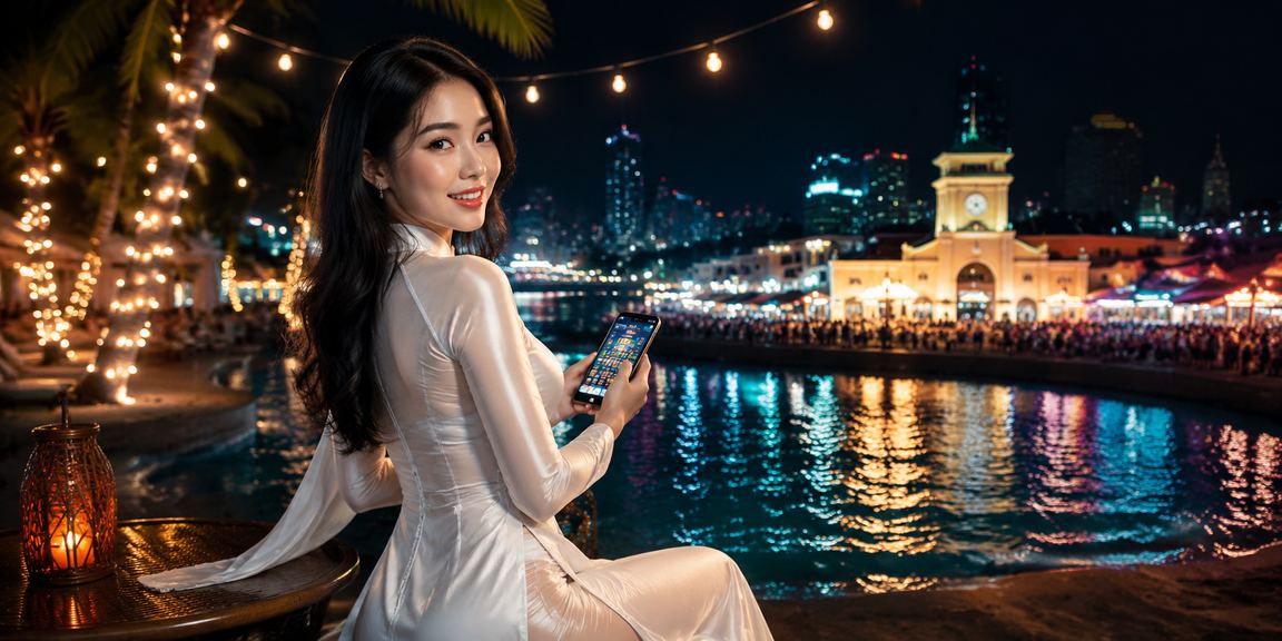 Người đặt cược casino trực tuyến tại TP. Hồ Chí Minh với trang phục áo dài